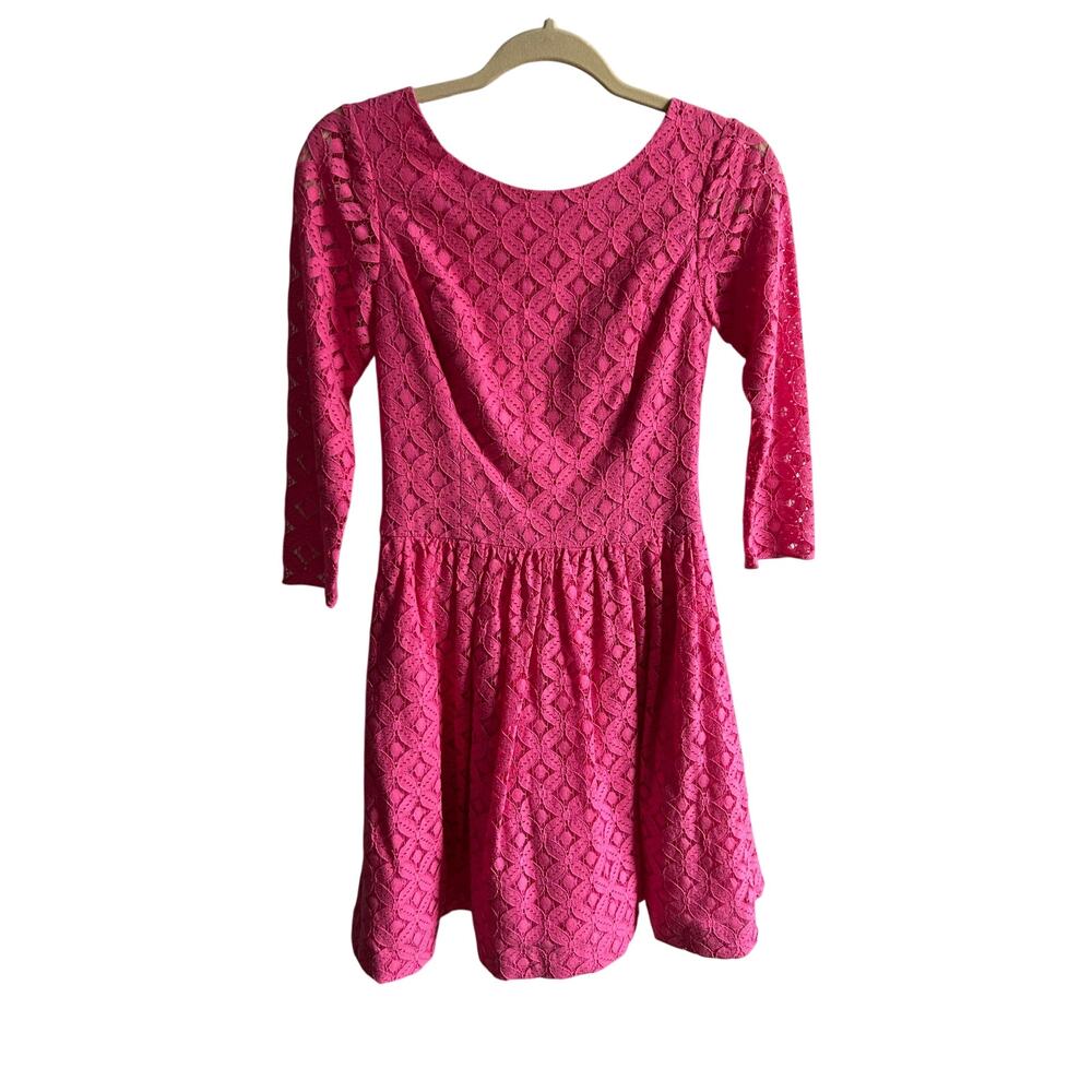 Lilly Pulitzer Pink Lace Crenalin Fit and Flare Dress 0